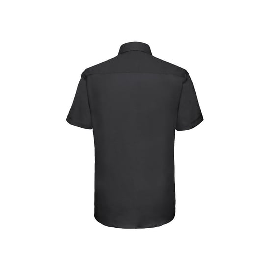 Russell Collection Mens Oxford Tailored Short-Sleeved Shirt (Black) - Image 2