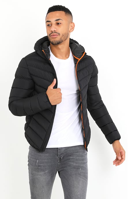 Black 'Grant' Hooded Padded Jacket