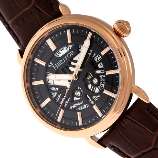 Reloj Automático Heritor Mattias con Correa de Cuero y Fecha - Image 3