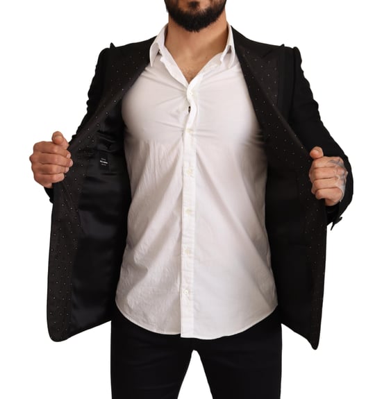 Abrigo blazer de lana negra ajustado para hombre de Dolce & Gabbana - Image 6