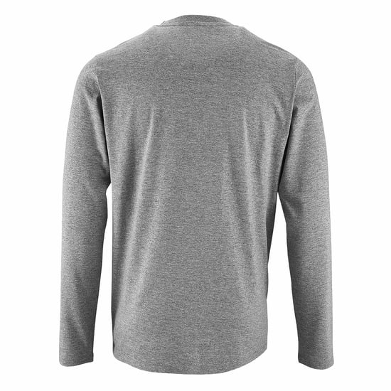 SOLS Mens Imperial Long Sleeve T-Shirt (Grey Marl) - Image 2