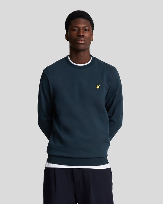 Sudadera sin cierre en azul marino oscuro Interlock de Lyle & Scott - Image 1