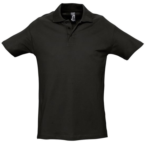 SOLS Mens Spring II Short Sleeve Heavyweight Polo Shirt (Black) - Image 1