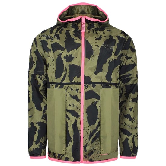 Puma x First Mile Mens Black/Green 2in Woven Jacket - Image 2