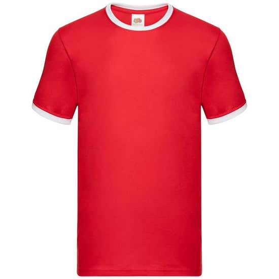 Fruit of the Loom Mens Ringer Contrast T-Shirt (Red/White) - Image 1