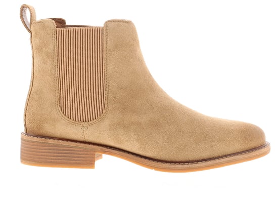 Clarks Womens Chelsea Boots Cologne Arlo 2Suede Leather Slip On light tan - Image 2
