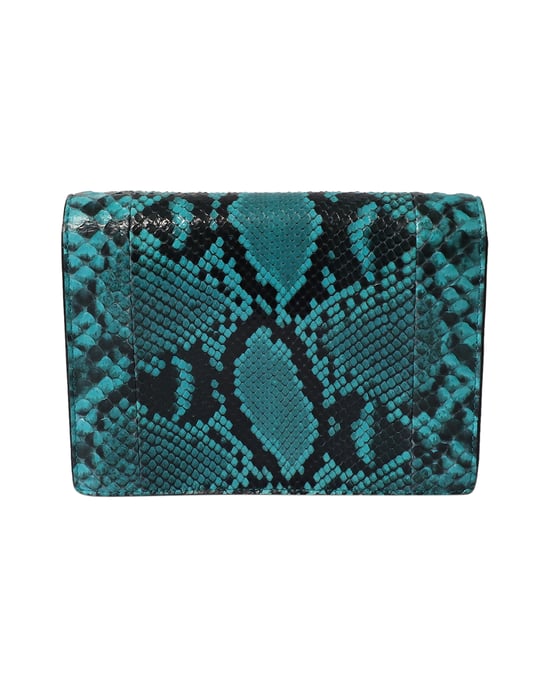 Michael Kors Snakeskin Embossed Clutch Bag in Green Leather - Image 3