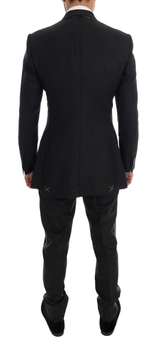 Traje de tres piezas gris de lana con doble botonadura de Dolce & Gabbana - Image 3