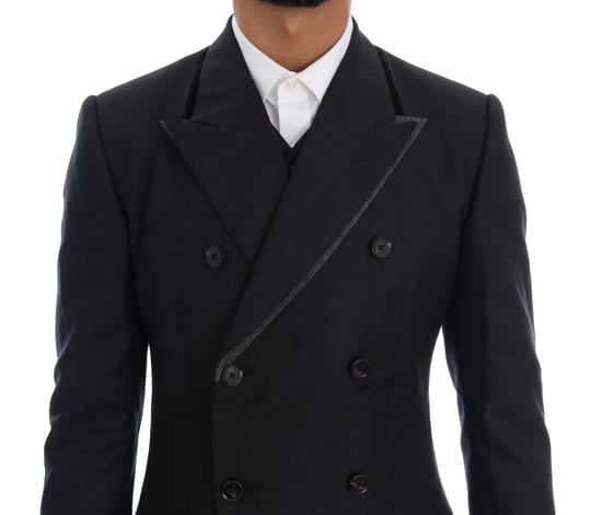 Traje de tres piezas gris de lana con doble botonadura de Dolce & Gabbana - Image 4