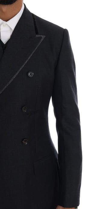 Traje de tres piezas gris de lana con doble botonadura de Dolce & Gabbana - Image 5