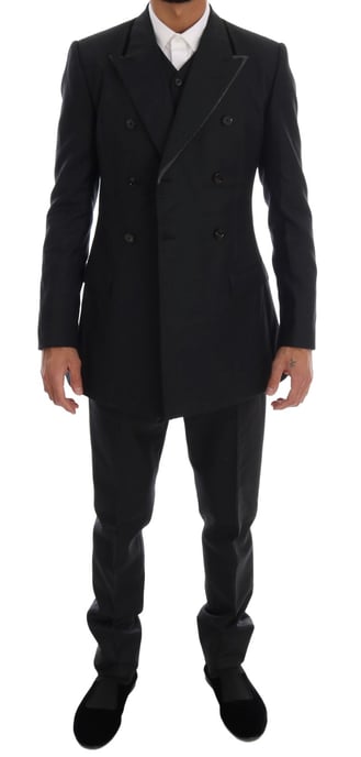 Traje de tres piezas gris de lana con doble botonadura de Dolce & Gabbana - Image 6