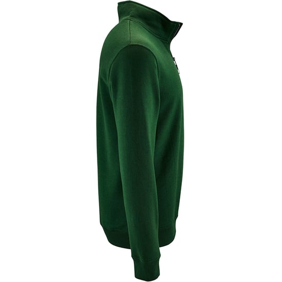 SOLS Mens Stan Contrast Zip Neck Sweatshirt (Bottle Green) - Image 3