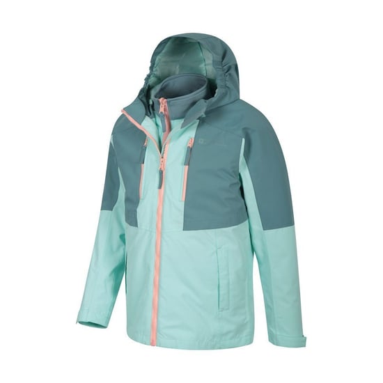 Mountain Warehouse Childrens/Kids Ravine 3 in 1 Waterproof Jacket (Teal) - Image 3