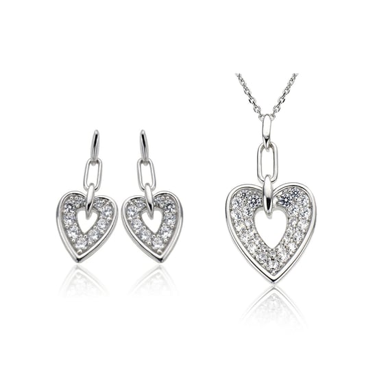 Orphelia Women's 925 Sterling Silver Set: Chain-Pendant + Earrings - Silver SET-5959 - Image 1