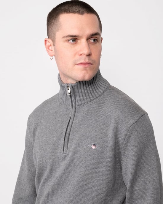 GANT Mens Casual Cotton Half Zip Jumper