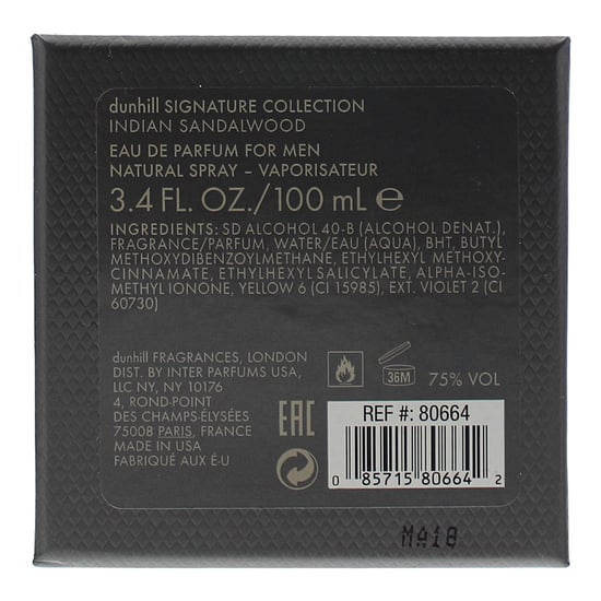 Dunhill Signature Indian Sandalwood Eau De Parfum 100ml