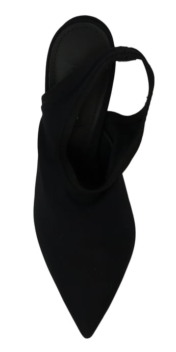 Zapatos de Tacón con Banda Trasera de Jersey Negro Stretch de Dolce & Gabbana - Image 3