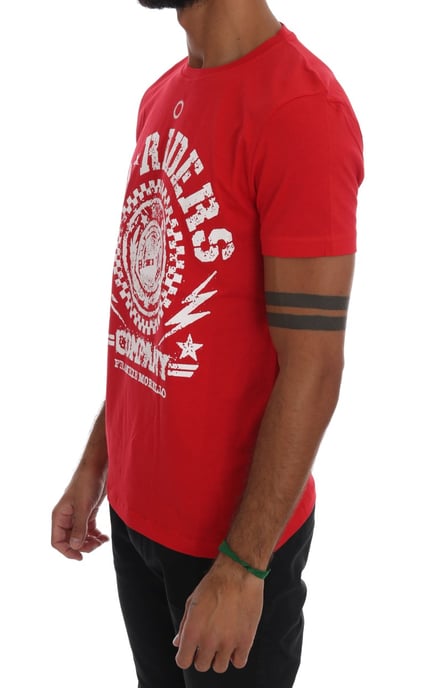 Camiseta de cuello redondo RIDERS de algodón rojo Frankie Morello - Image 2