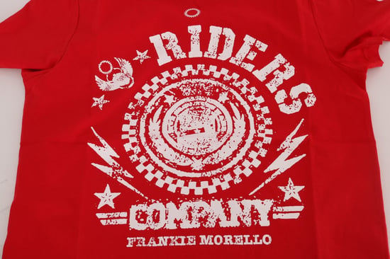 Camiseta de cuello redondo RIDERS de algodón rojo Frankie Morello - Image 5