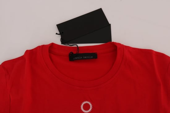 Camiseta de cuello redondo RIDERS de algodón rojo Frankie Morello - Image 6