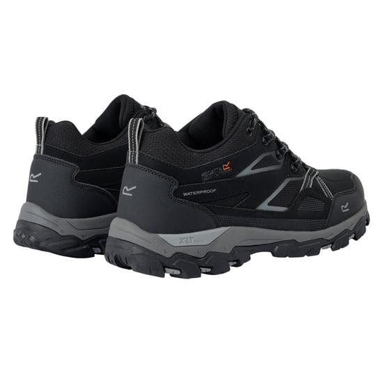 Regatta Mens Holcombe 3 Low Walking Boots (Black/Granite) - Image 2