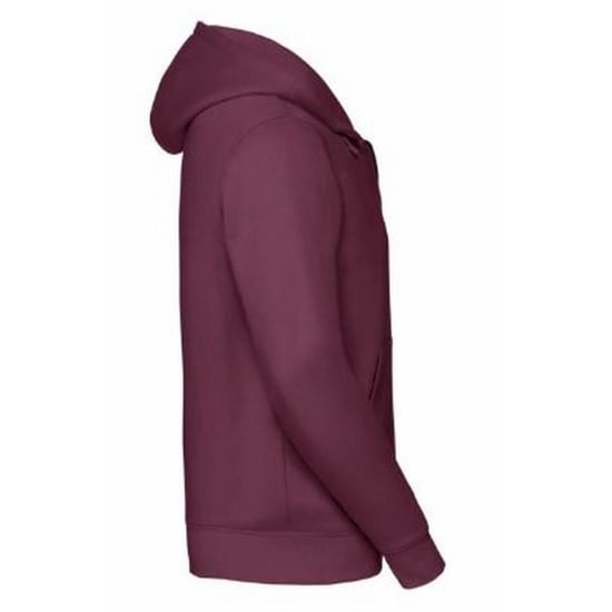 Russell Mens Authentic Full Zip Hooded Sweatshirt / Hoodie (Burgundy) - Image 3