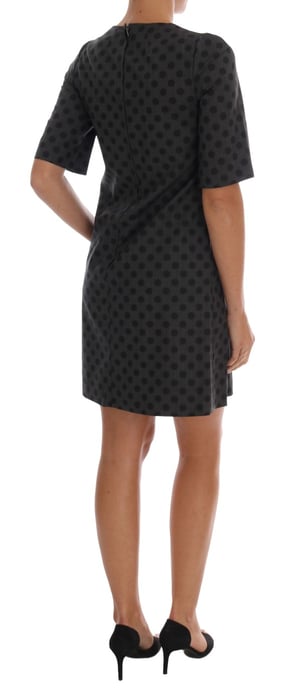 Vestido de lana elástico con lunares grises de Dolce & Gabbana - Image 3
