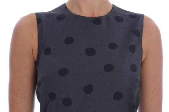 Vestido de lana ajustado gris con lunares de Dolce & Gabbana - Image 4