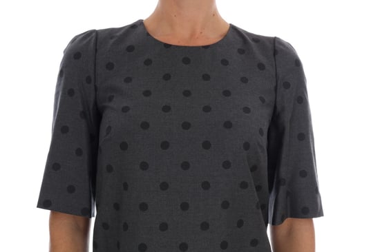 Vestido ajustado de lana gris con lunares de Dolce & Gabbana - Image 4