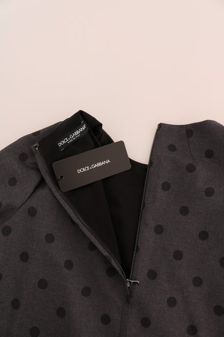 Vestido ajustado de lana gris con lunares de Dolce & Gabbana - Image 5