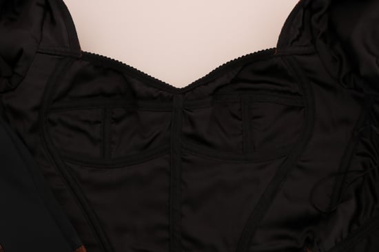 Vestido A-Line de Brocado Floral en Negro y Marrón de Dolce & Gabbana - Image 6