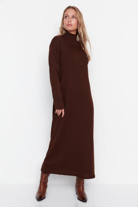 Trendyol Women's Turtleneck Shift Maxi Modest Dress - Image 3