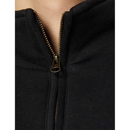 Fruit Of The Loom Mens Premium 70/30 Zip Neck Sweatshirt (Black) - Image 2
