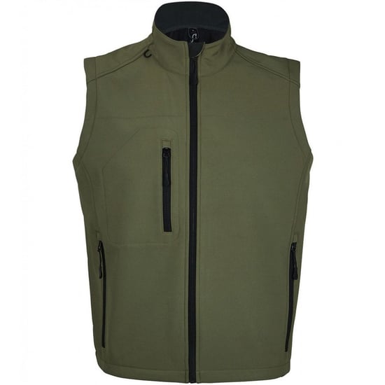 SOLS Mens Rallye Soft Shell Bodywarmer Jacket (Dark Green) - Image 1