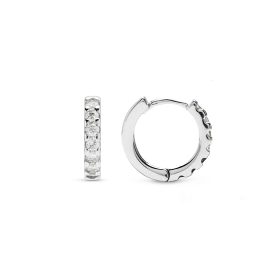 Pendientes de Aros Luxenter, meri de plata de ley 925 y circonita brillante acabado baño rodio - Image 1