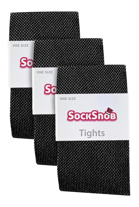 3 Pares Multipack Mallas de Red para Mujer | Snob de Calcetines | Medias con Estilo Ideal para Fiesta de Baile - Negro - Image 2
