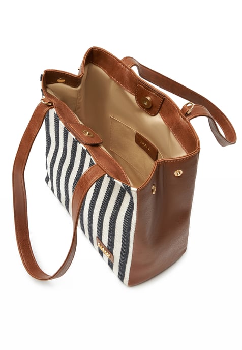 Striped Tote Bag - Navy Blue