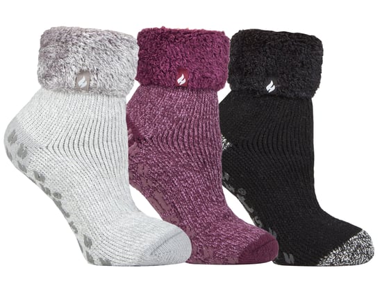 Calcetines de Cama con Agarres | Calentadores | Multipack de 3 Pares | Calcetines antideslizantes con forro polar para mujer | Regalos de invierno para ella - Pack 7 - Image 1
