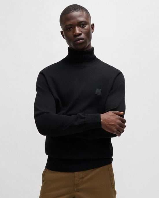 BOSS Orange Akiro Mens Funnel Neck Jumper - Image 1