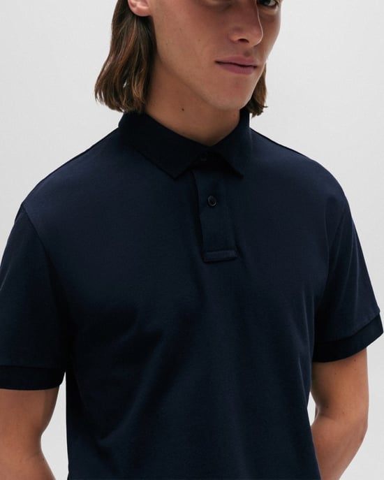 BOSS Orange Camisa Polo Slim Fit de Algodón Stretch para Hombre con Parche de Logo NOS - Image 2
