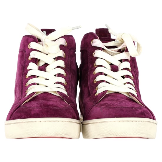 Christian Louboutin Rantus High Top Sneakers in Purple Suede - Image 3