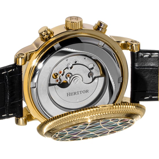 Heritor Automatic Legacy Leather-Band Watch w/Day/Date