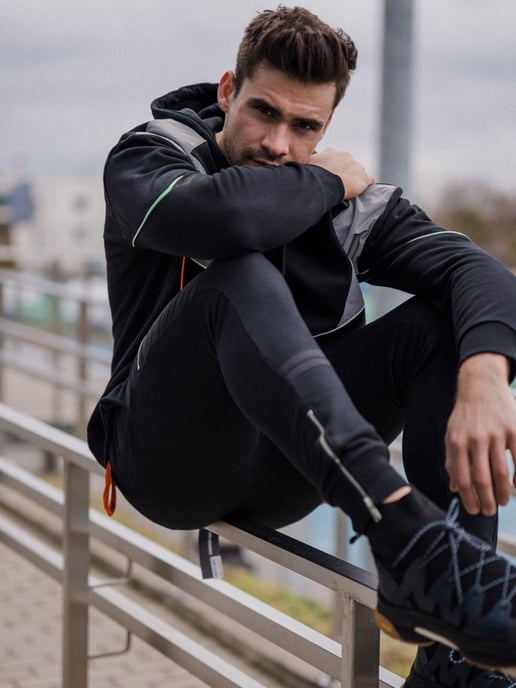 Les Hommes Sudadera Oversize del hombre negro - Image 3