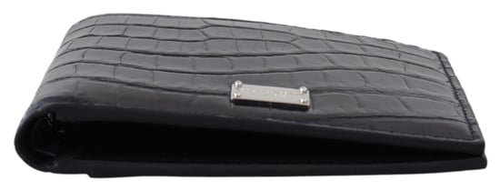 Dolce & Gabbana Black Bifold Card Holder Men's Exotic Leather Wallet