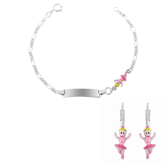 Orphelia 'Oviva' Child's 925 Sterling Silver Set: Bracelet + Earrings - Silver SET-7137/1 - Image 1