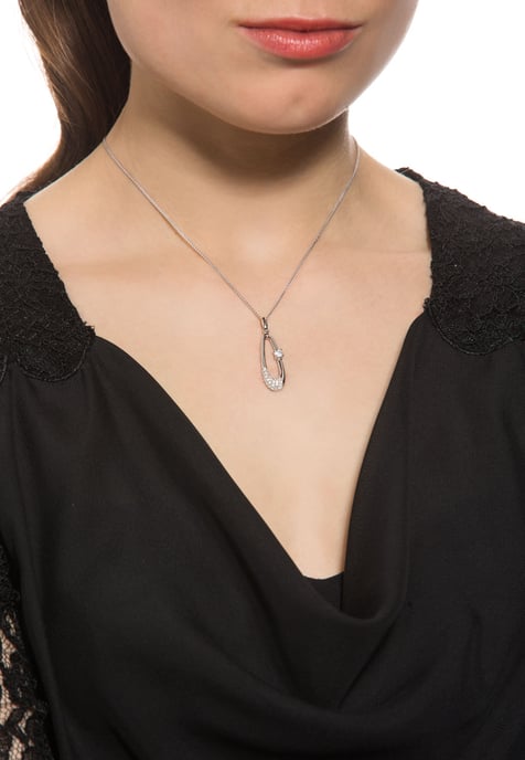 Orphelia Women's 925 Sterling Silver Chain with Pendant - Silver PEN-2082