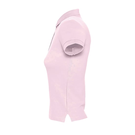 SOLS Womens/Ladies People Pique Short Sleeve Cotton Polo Shirt (Pale Pink) - Image 4