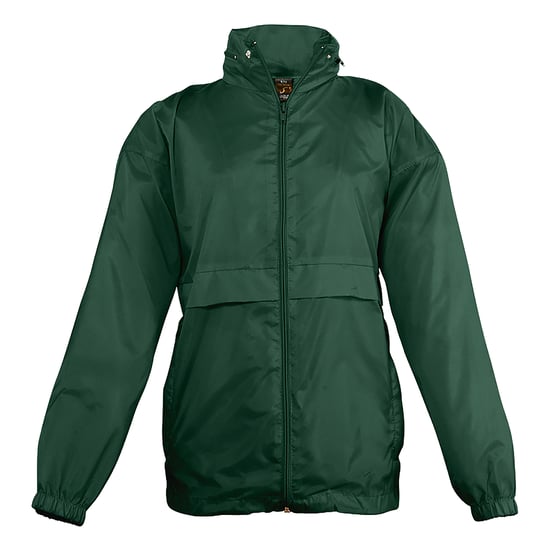 SOLS Kids Unisex Surf Windbreaker Jacket (Water Resistant And Windproof) (Forest Green)