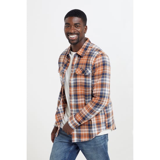Mountain Warehouse Mens Trace Flannel Long-Sleeved Shirt (Orange) - Image 1