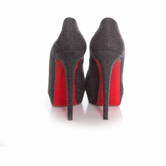 Gray "bianca 140" Wool Platform Court Shoes. - Image 6